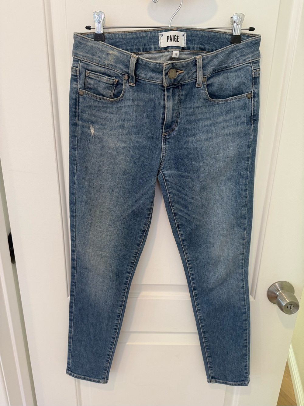 PAIGE Light Blue Skinny Jeans - Faded Wash